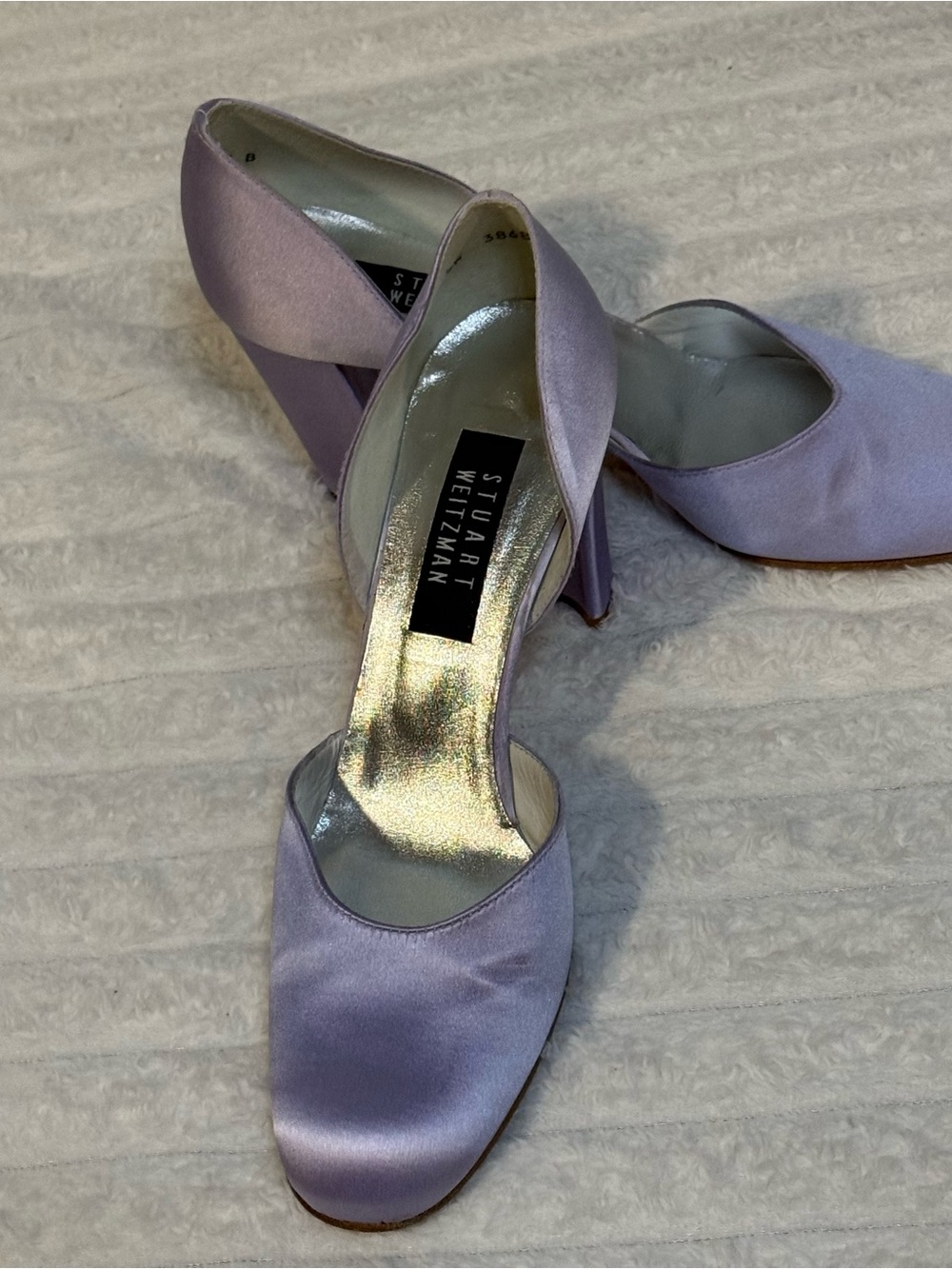 Stuart Weitzman Lilac Satin D'Orsay Pumps - Picture 3 of 5
